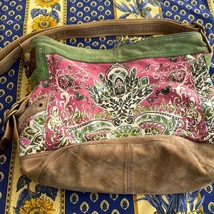 Lucky Brand leather and canvas purse.